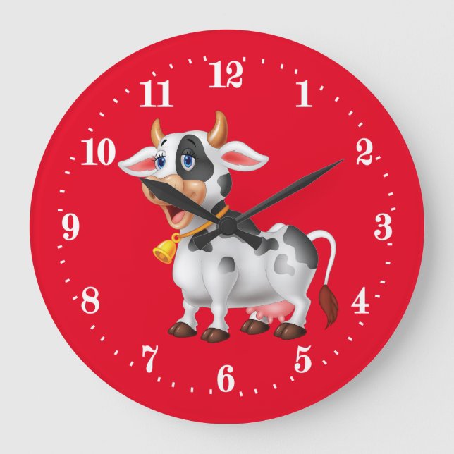 cute Country cow lovers Large Clock (Front)