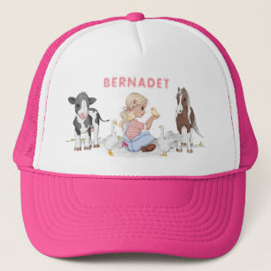 Cute Country Farm Animals Girl Trucker Hat