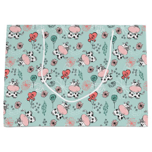 Cute Country Farm Cows Large Gift Bag