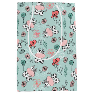 Cute Country Farm Cows Medium Gift Bag