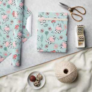 Cute Country Farm Cows Wrapping Paper