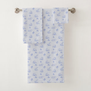 Cute Country Goose Toile Pattern Bath Towel Set