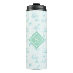 Cute Country Goose Toile Pattern Monogram Thermal Tumbler