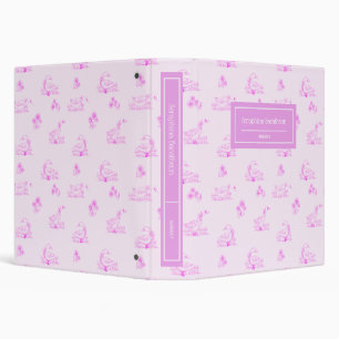 Cute Country Goose Toile Pattern Personalized Binder