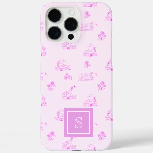 Cute Country Goose Toile Pattern Personalized Case-Mate iPhone Case (Back)