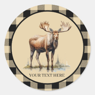 Cute Country moose lovers  Classic Round Sticker