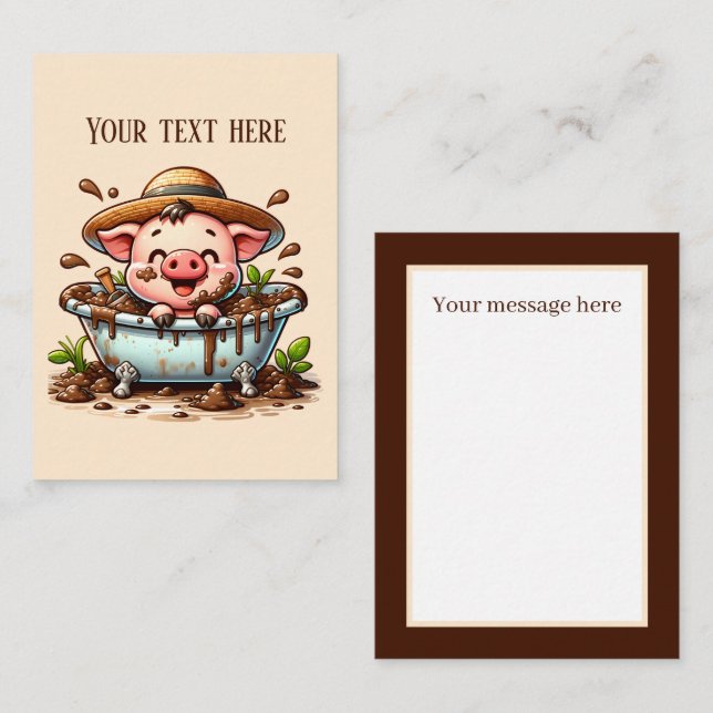 Cute Country pig lovers add text Card (Front/Back)