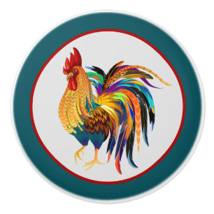 cute Country rooster decor Ceramic Knob