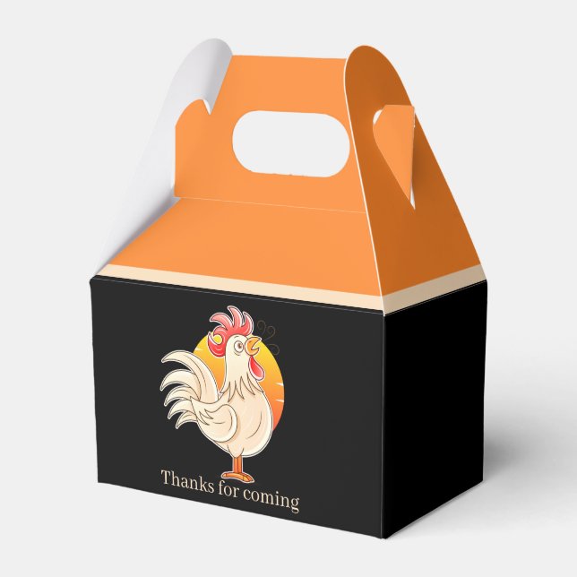 cute Country rooster party  Favor Box (Front Side)