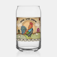 Cute Country rooster rise brille ferme