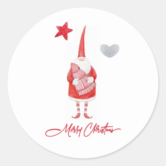 Cute Country Santa Christmas Sticker (Devant)