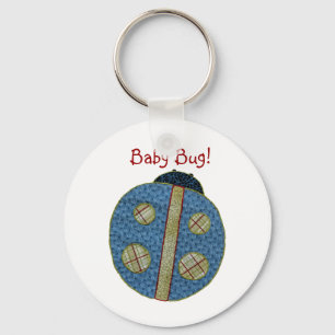 Cute Country Style Blue Ladybug Baby Bug Keychain