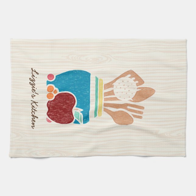 Cute Country Style Kitchen Utensils With Name Towel (Horizontal)
