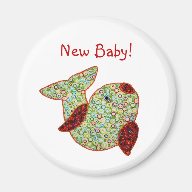 Cute Country Style Patchwork Goldfish New Baby Magnet (Front)