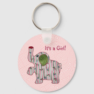 Cute Country Style Pink Elephant Baby Girl Keychain