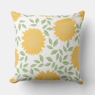 Cute Country Sunflower Pattern Throw Pillow