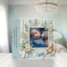 Cute Country Tan Teddy Bear Baby Photo Book