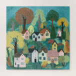 Cute Country Village Illustration Watercolor Art Jigsaw Puzzle<br><div class="desc">Sweet drawing of a cute village. Add your own text if you'd like to customize it. Also available as wall art, greeting cards, party invitations and more - also as digital download to send instantly via email or text message. Check my shop for more or let me know if you'd...</div>