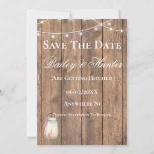 Cute Country Wedding Save the Date Card   Rustic 