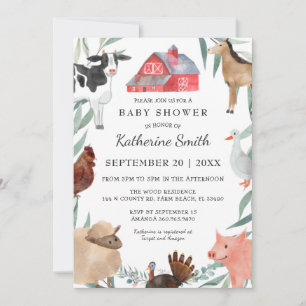 Cute Countryside Baby Shower On The Farm  Invitation