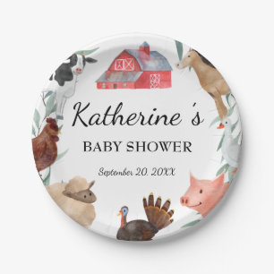 Cute Countryside Baby Shower On The Farm  Paper Plate