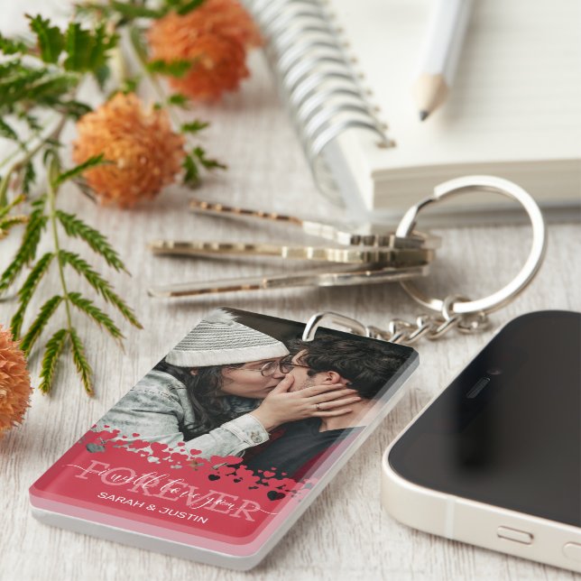 Cute Couple 2 Photo Keychain (Front Right)