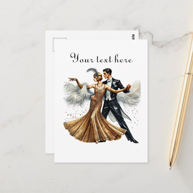 Cute couple add text  postcard (Front/Back In Situ)