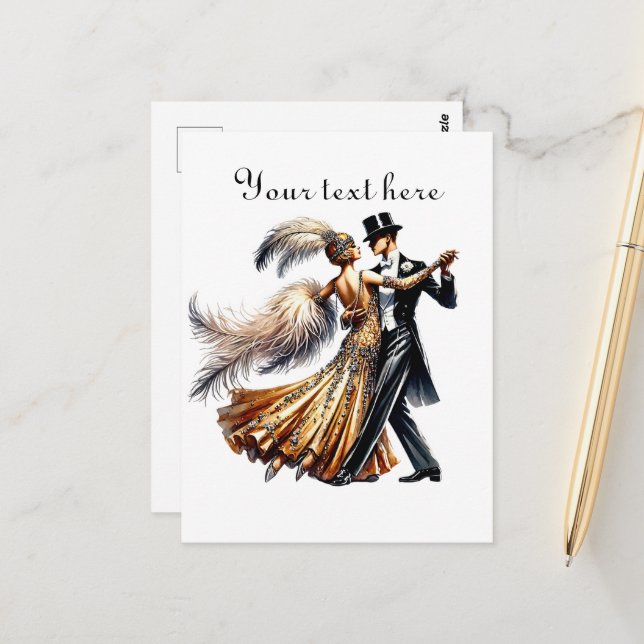 Cute couple add text  postcard (Front/Back In Situ)
