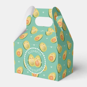 Cute Couple Avocados Let's Avocuddle Wedding Party Favor Box