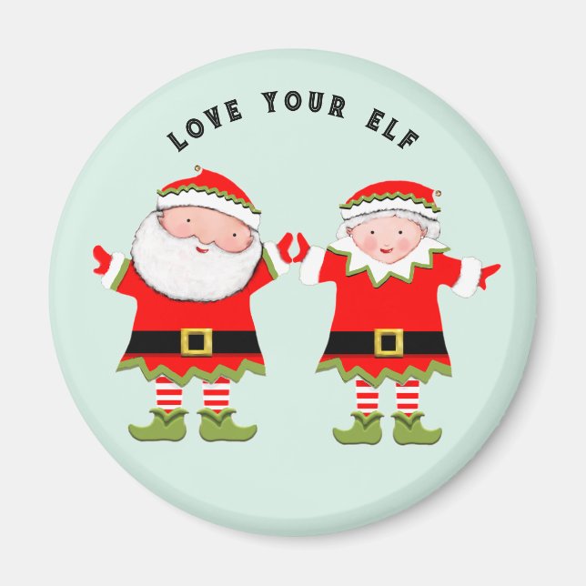 Cute Couple Christmas Magnet (Front)