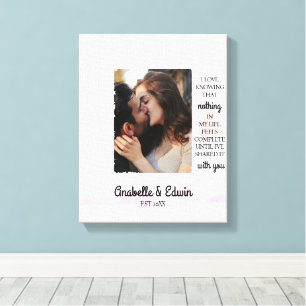 Cute Couple Custom Photo Canvas Print