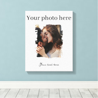Cute Couple Custom Photo Canvas Print