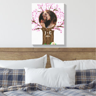 Cute Couple Custom Photo Canvas Print