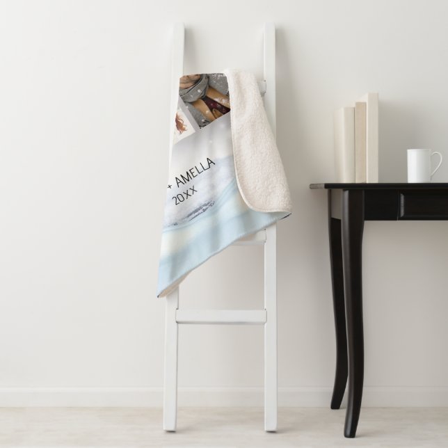 Cute Couple Custom Photo Sherpa Blanket (In Situ)