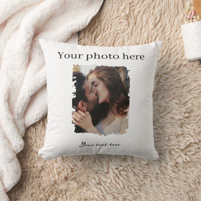 Cute Couple Custom Photo  Throw Pillow (Blanket)