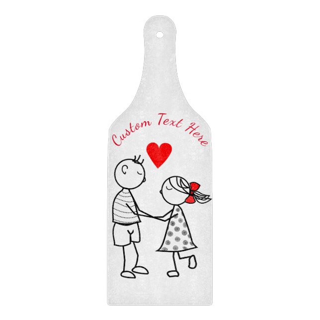 Cute Couple Cutting Board with Custom Text (Front)