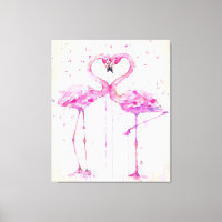 Cute Couple Flamingo Love Print Art