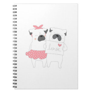 Cute Couple French Bulldog Love   Dog Lover Notebook