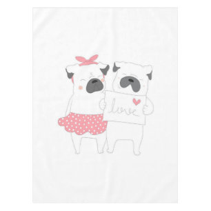 Cute Couple French Bulldog Love Dog Lover Tablecloth