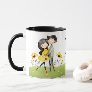Cute Couple Hugging Customizable Mug