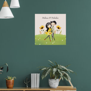 Cute Couple Hugging Poster