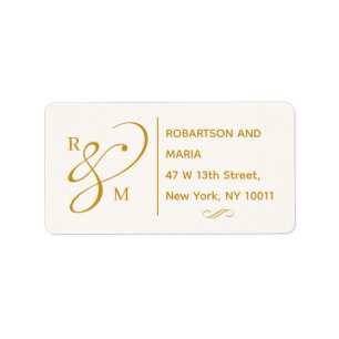Cute Couple Monogram Return Address Label