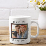 Cute Couple Photo Love at First Swipe Two-Tone Coffee Mug<br><div class="desc">Make your special occassion memorable with this eye-catching "Love at First Swipe" personalized photo coffee mug. Perfect for couples who first connected on an online dating site,  this mug showcases a unique design that celebrates the special way you two met. Show your love with this sweet and romantic mug!</div>