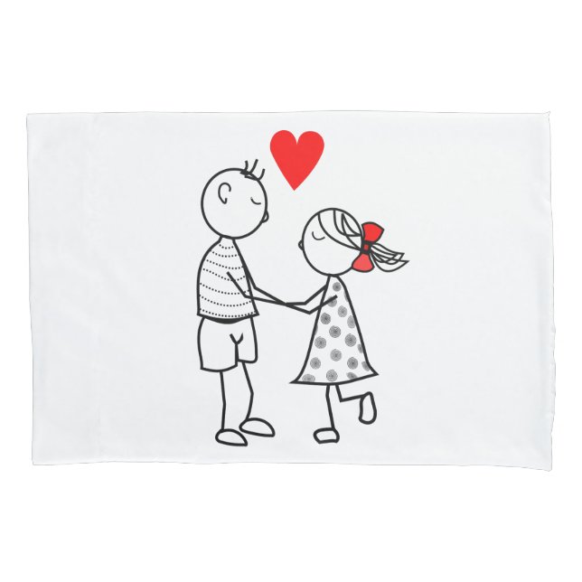 Cute Couple Pillow Case (Front)