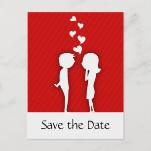 Cute Couple Save the Date Wedding Announcement Postcard