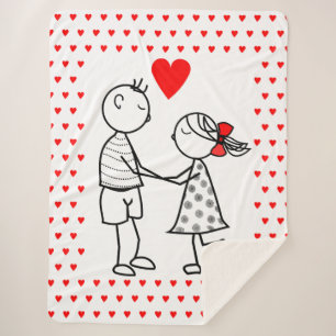 Cute Couple Sherpa Blanket
