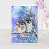Cute Couple Sparrows Father's Day Card