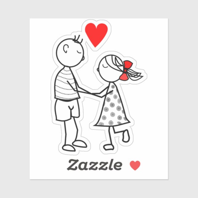 Cute Couple Sticker - Customizable (Sheet)