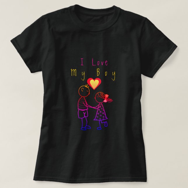 Cute Couple T-Shirt - Customizable (Design Front)
