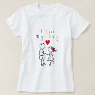 Cute Couple T-Shirt with Text - Customizable